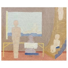 Surrealistisches Ölgemälde, Innenraum, Französisch, von Genevieve Zondervan