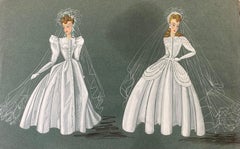 1940's Fashion Illustration - The Two Elegant Brides