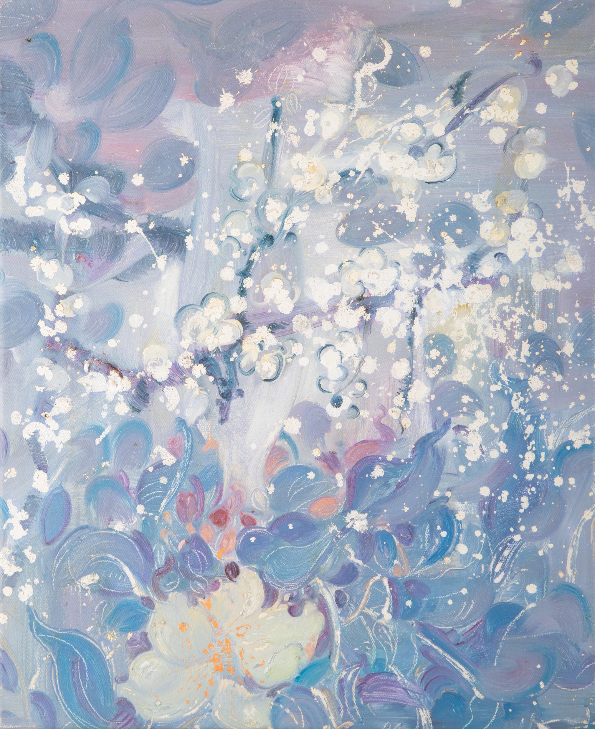 Genggeng Landscape Painting - Geng Geng Floral Original Oil On Canvas "Untitled"