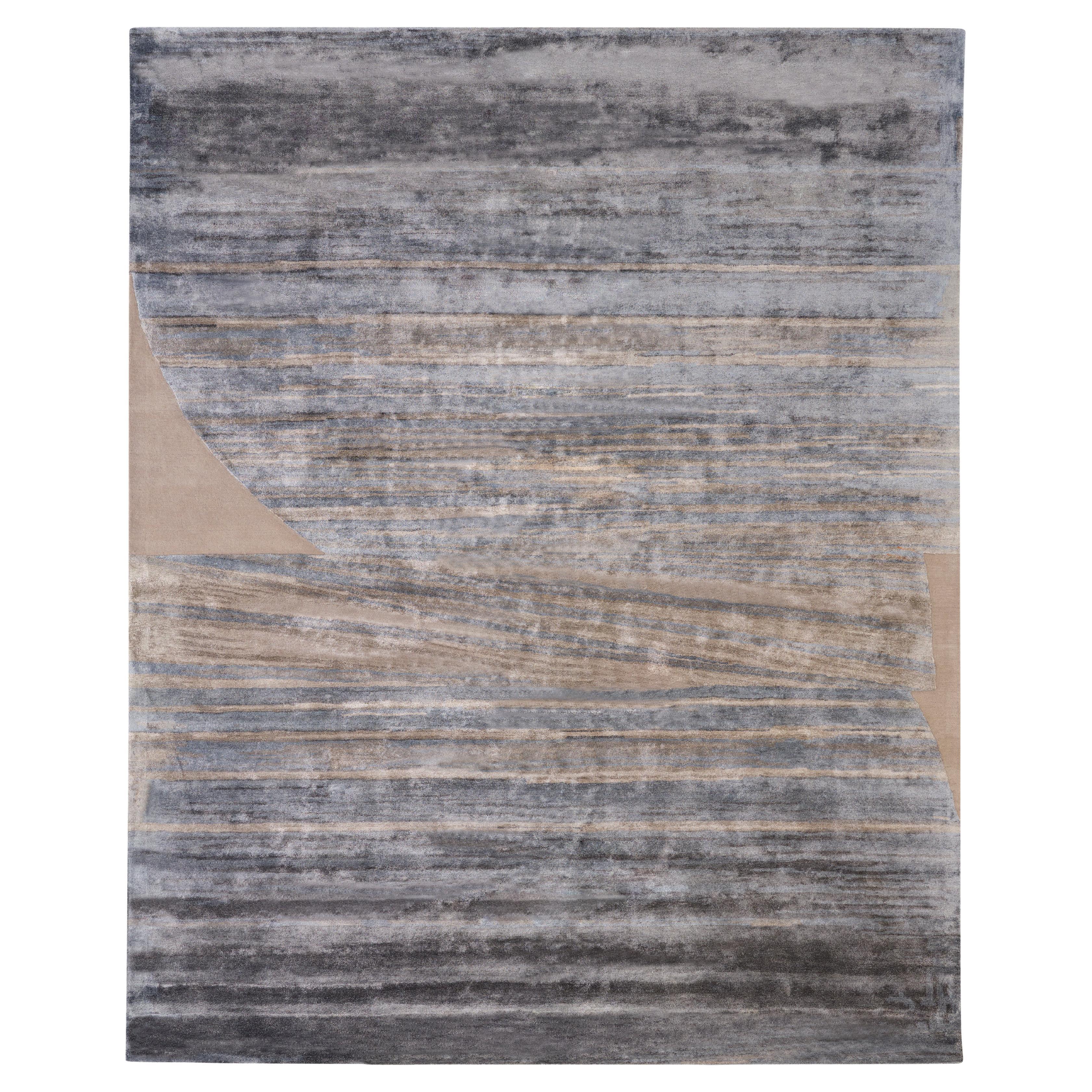 GENIAL Hand Tufted Contemporary Rug in Grey and Bronze Colours by Hands For Sale