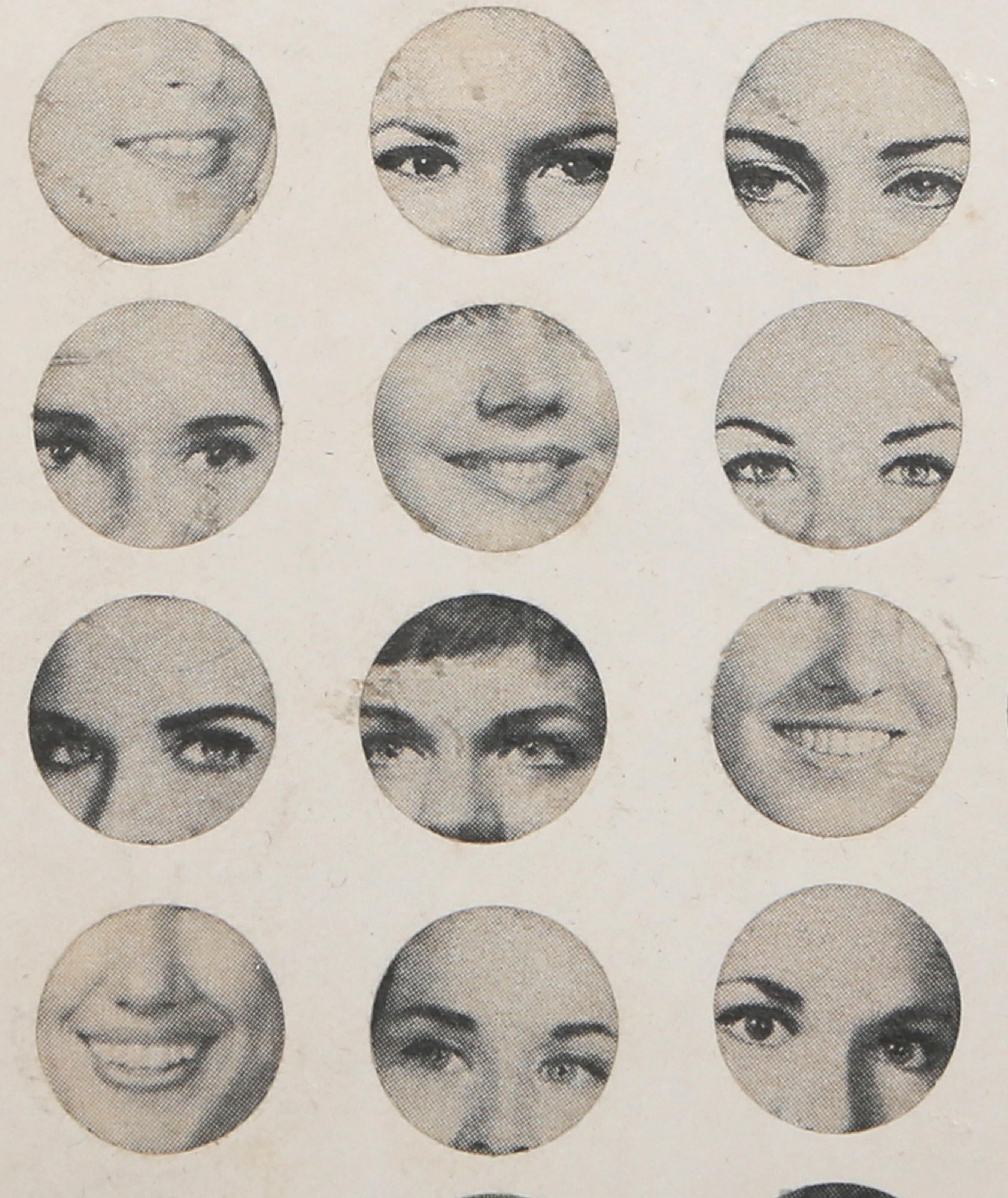 Faces, Conceptual Collage on Board by Genichiro Inokuma For Sale 1