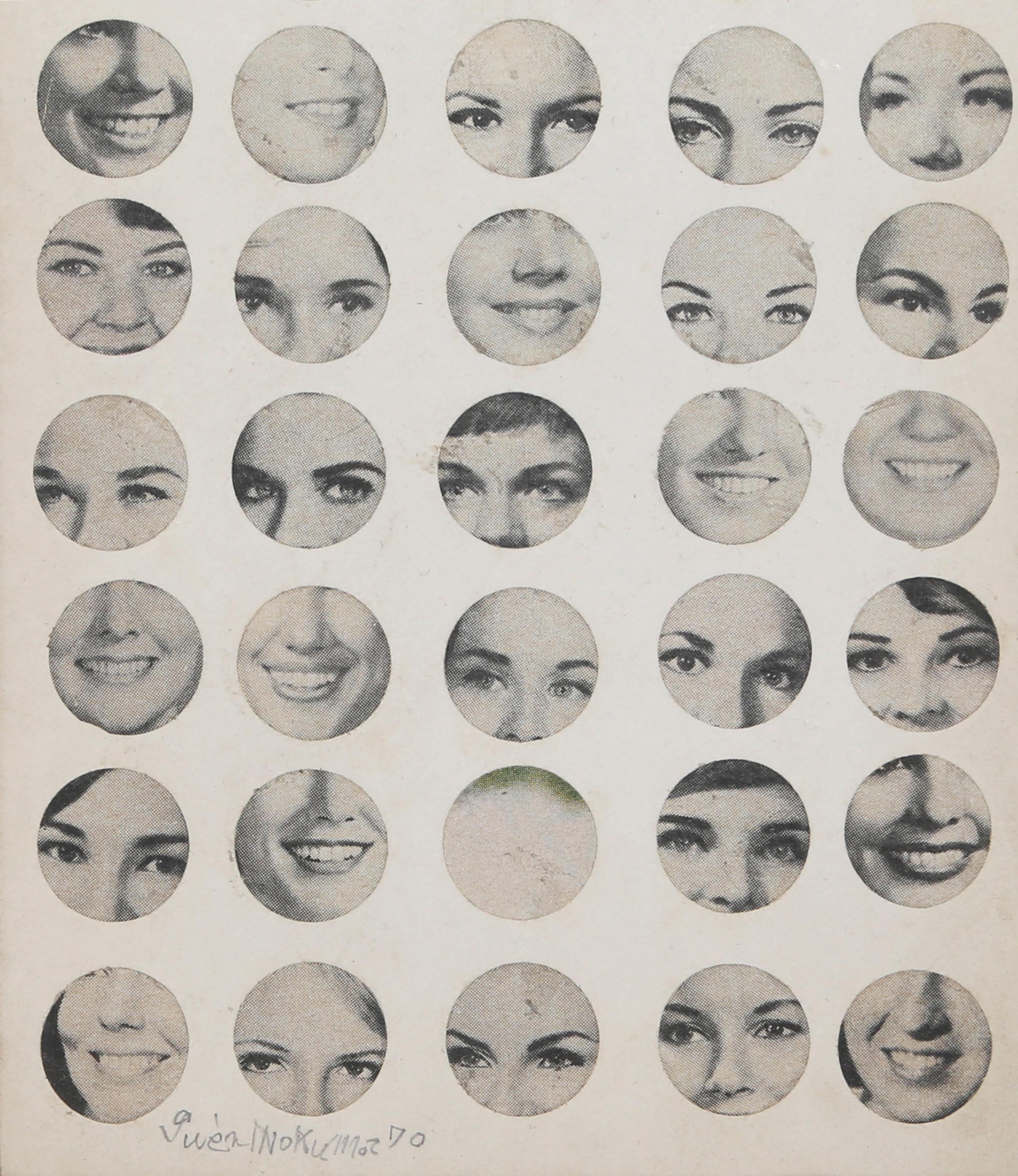 Faces, Conceptual Collage on Board by Genichiro Inokuma For Sale 2