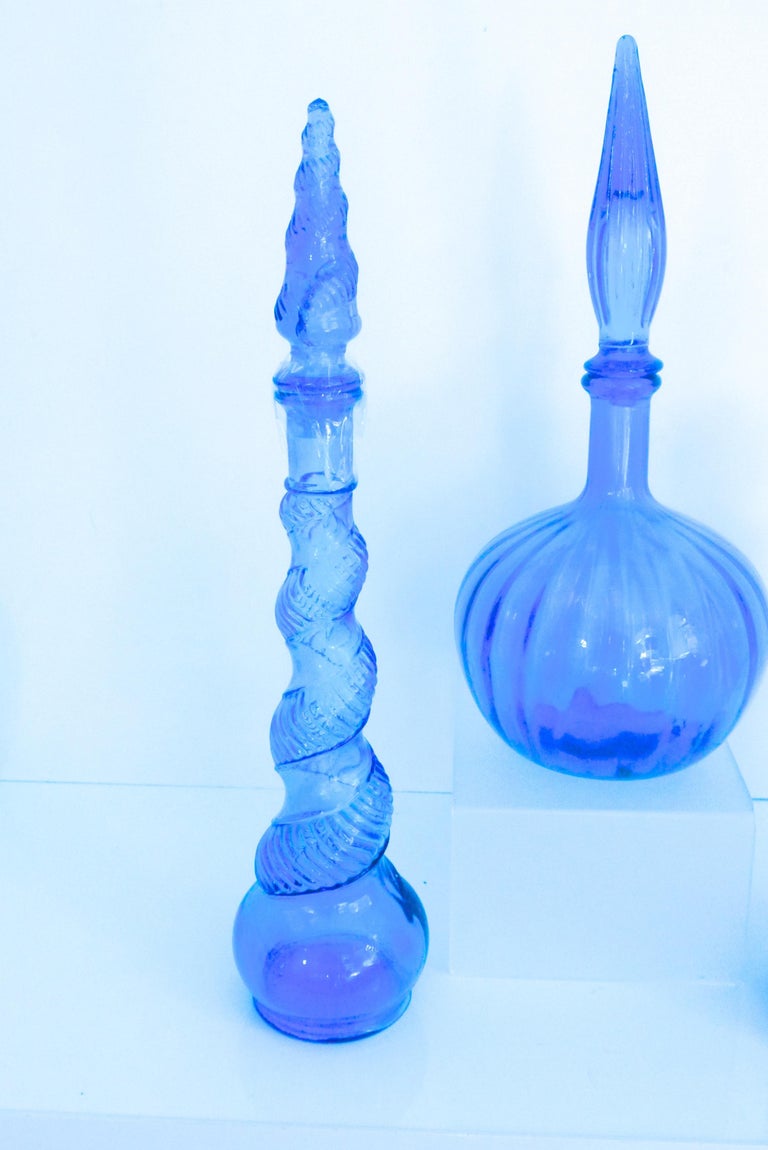 Genie Bottles Collection 3 Pieces by Blenko and Empoli from the Early