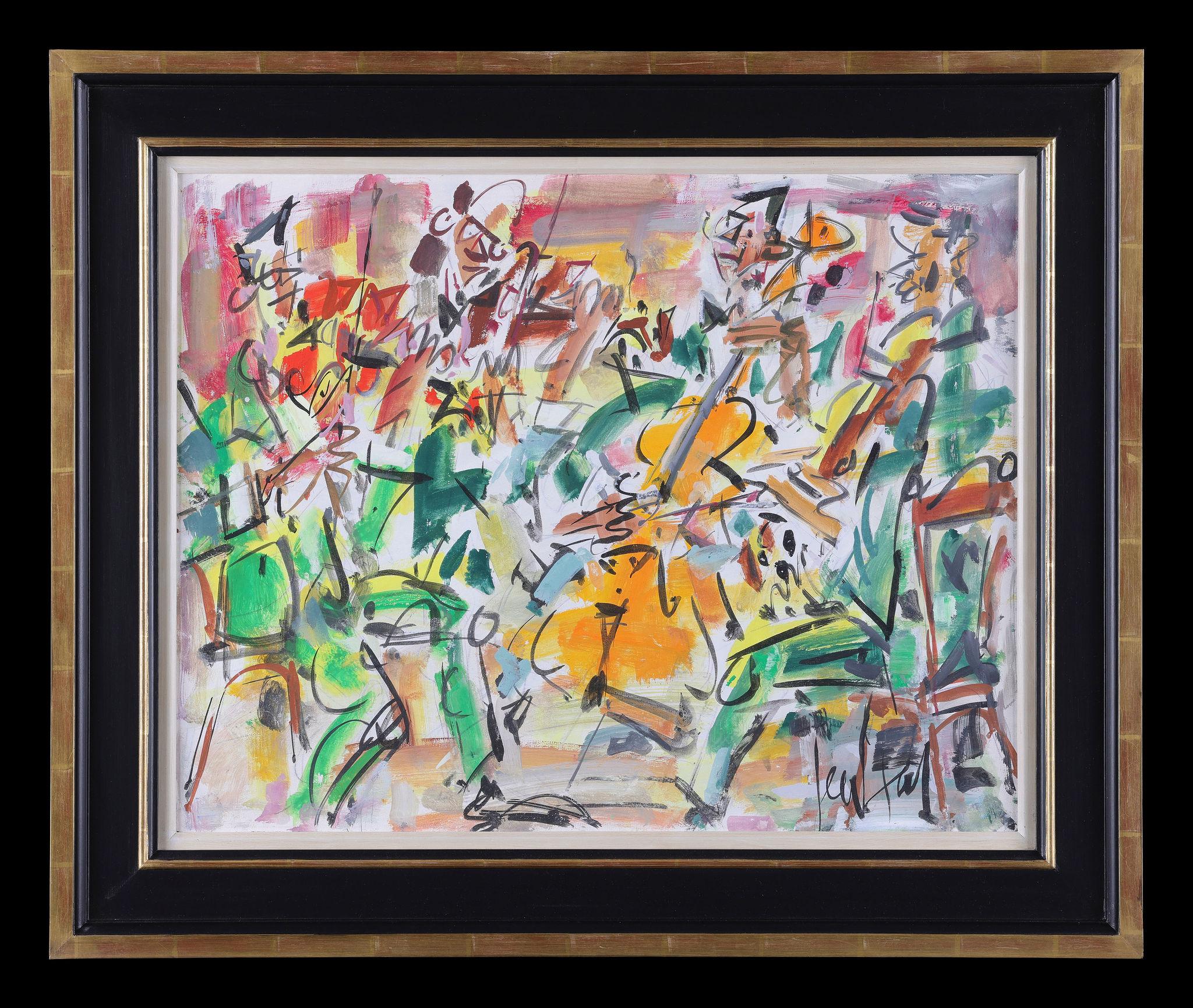 20th Century Abstract Watercolour Painting 'The Orchestra Quartet'. Signed
