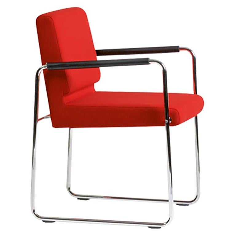 Genio, Swiss Made Red Accent Chair, in Fabric, in Stock