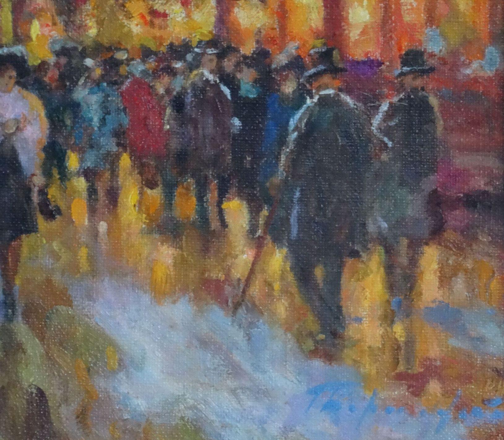 Paris before Christmas. Oil on canvas, 49, 5x65 cm - Painting by Gennady Bernadsky 