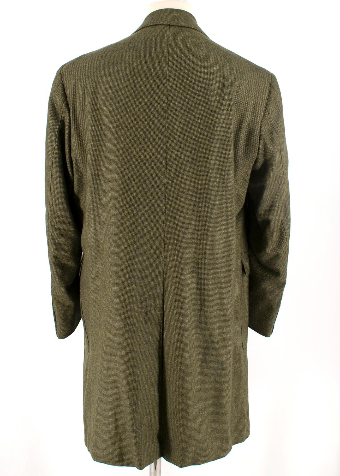Black Gennano Solito long green textured coat 