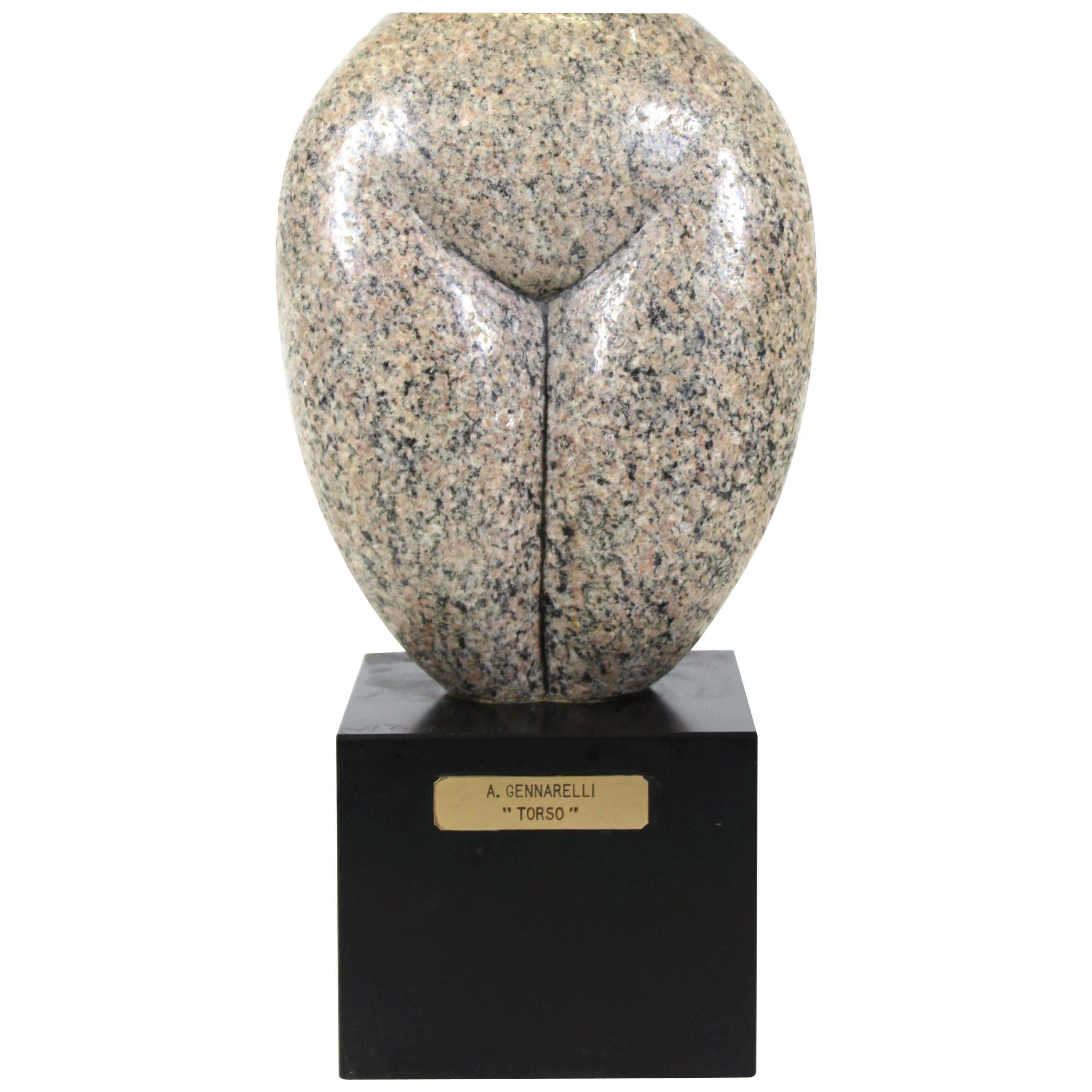 Gennarelli Mid-Century Modern 'Torso' Carved Granite Sculpture For Sale