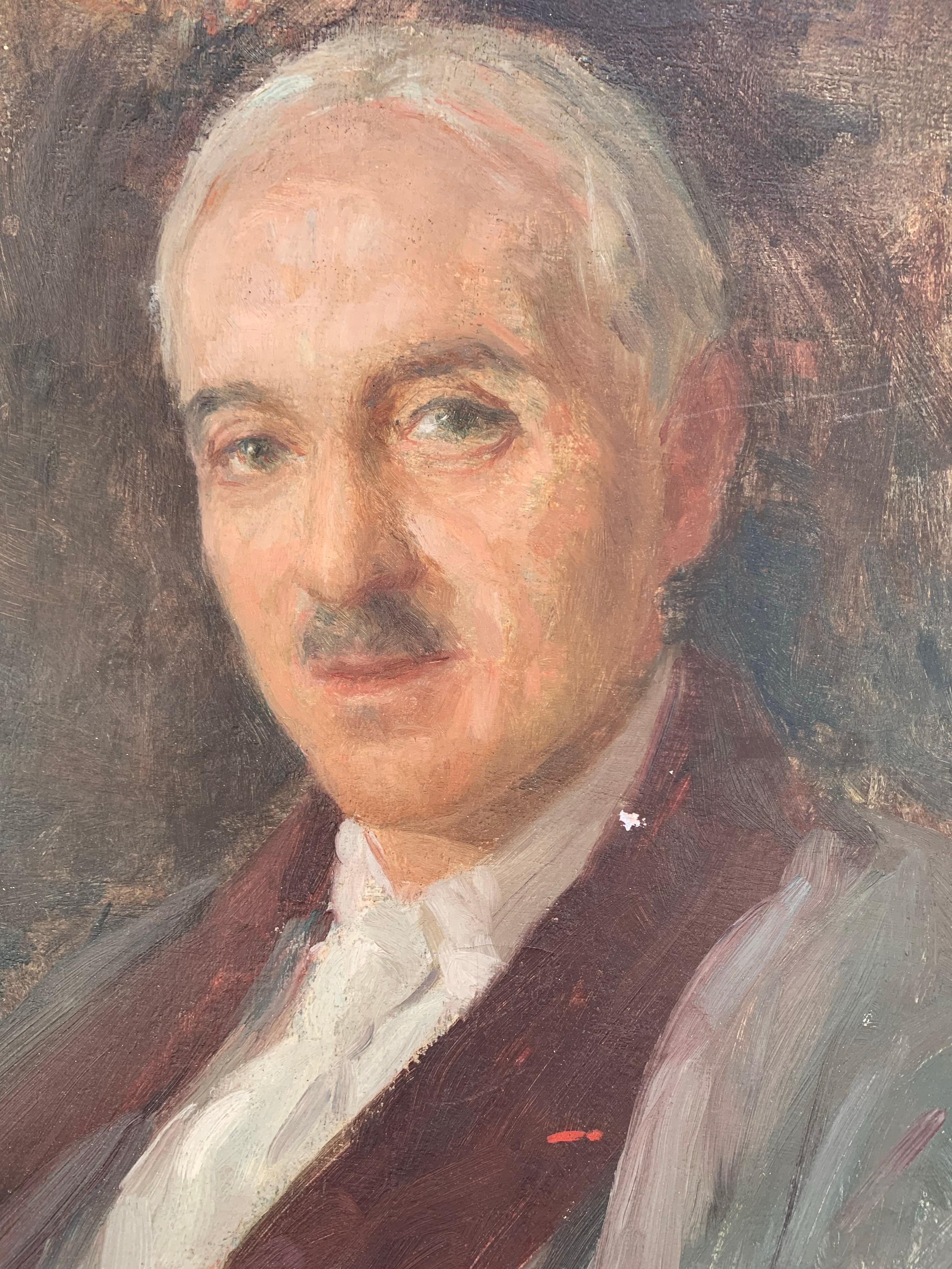 Male Portrait, Signed Gennaro Befanio (Naples, 1866 - Paris, 1937), Dated 1936 For Sale 9