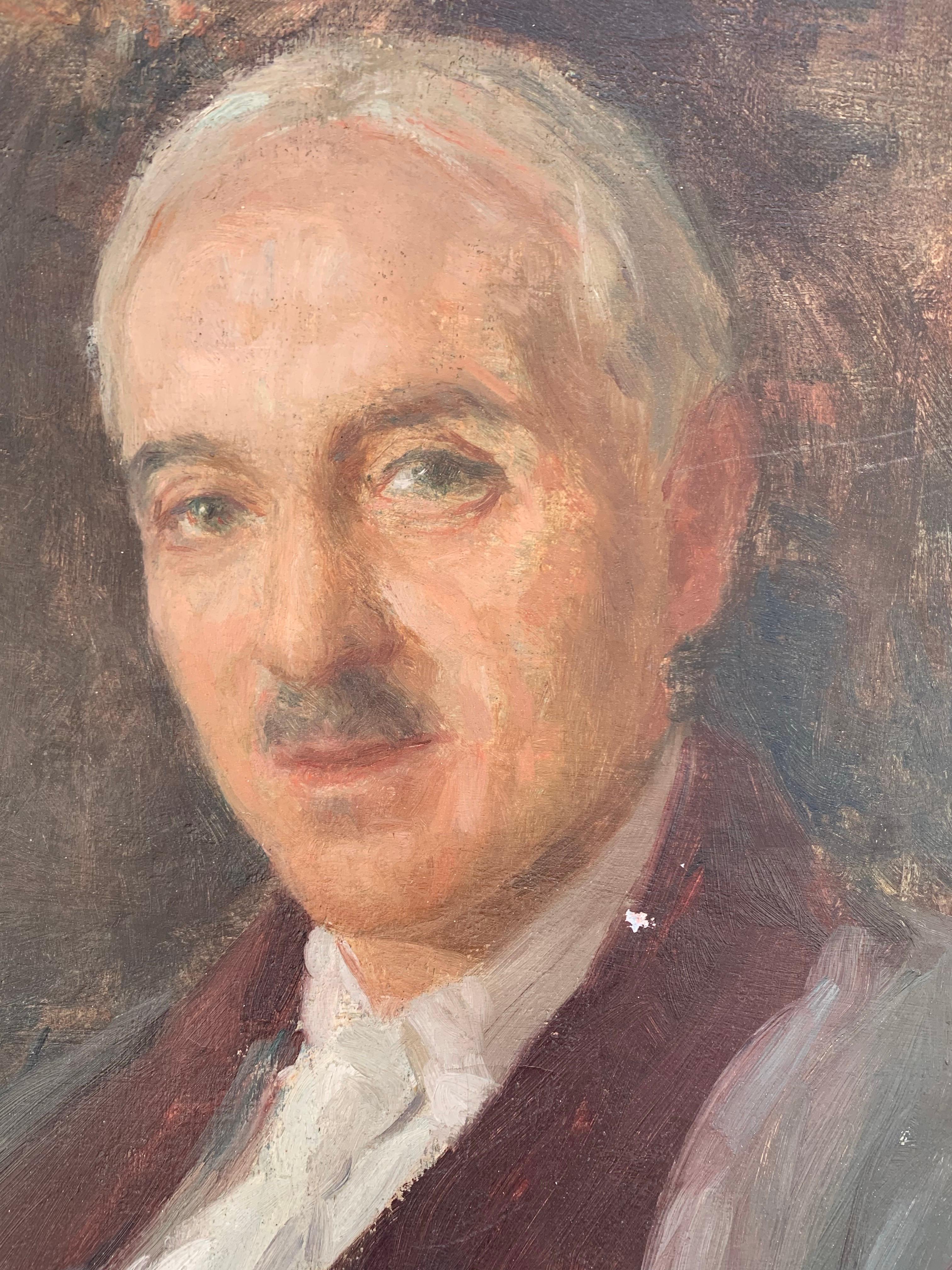 Male Portrait, Signed Gennaro Befanio (Naples, 1866 - Paris, 1937), Dated 1936 For Sale 3