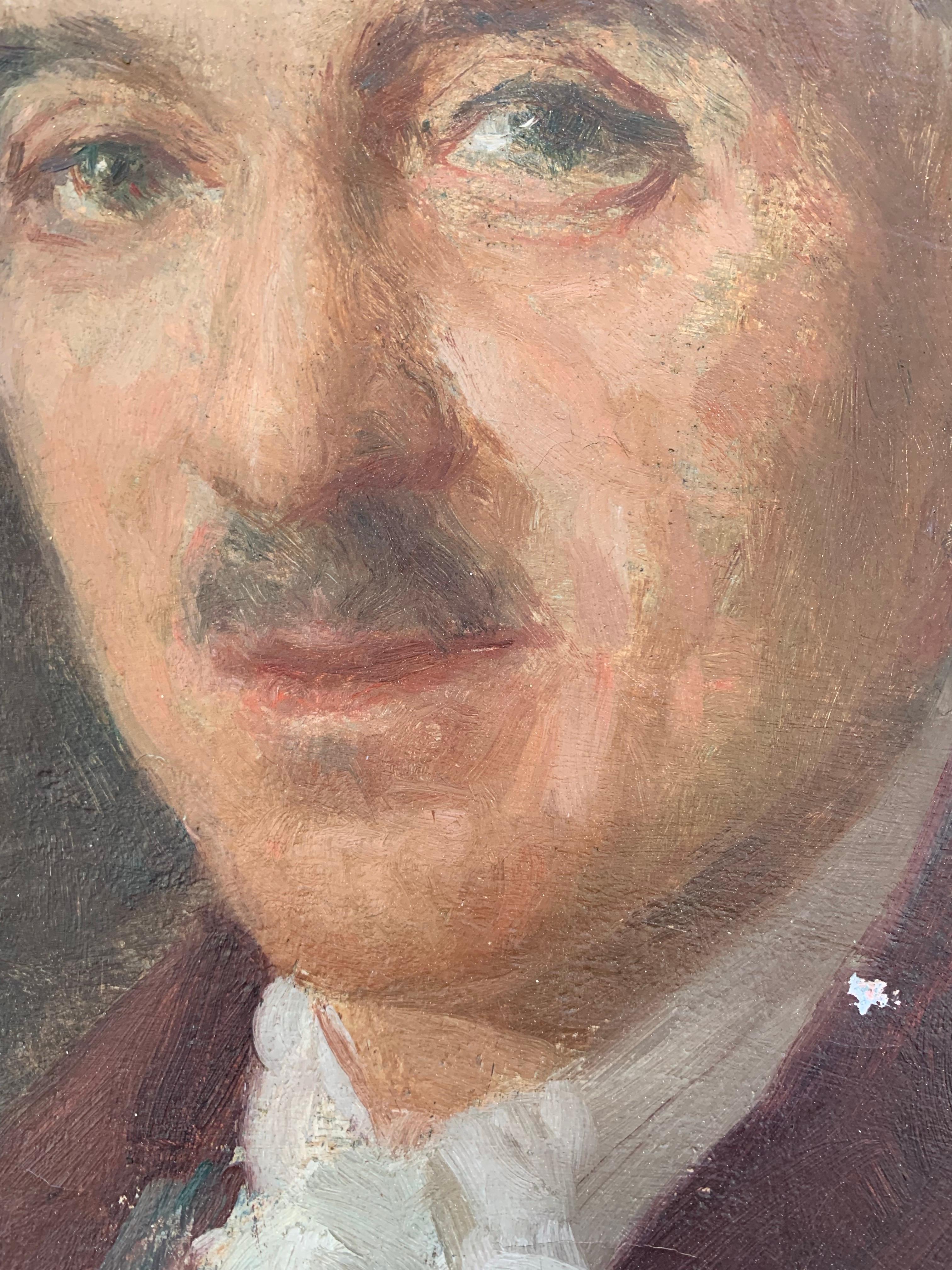 Male Portrait, Signed Gennaro Befanio (Naples, 1866 - Paris, 1937), Dated 1936 For Sale 8