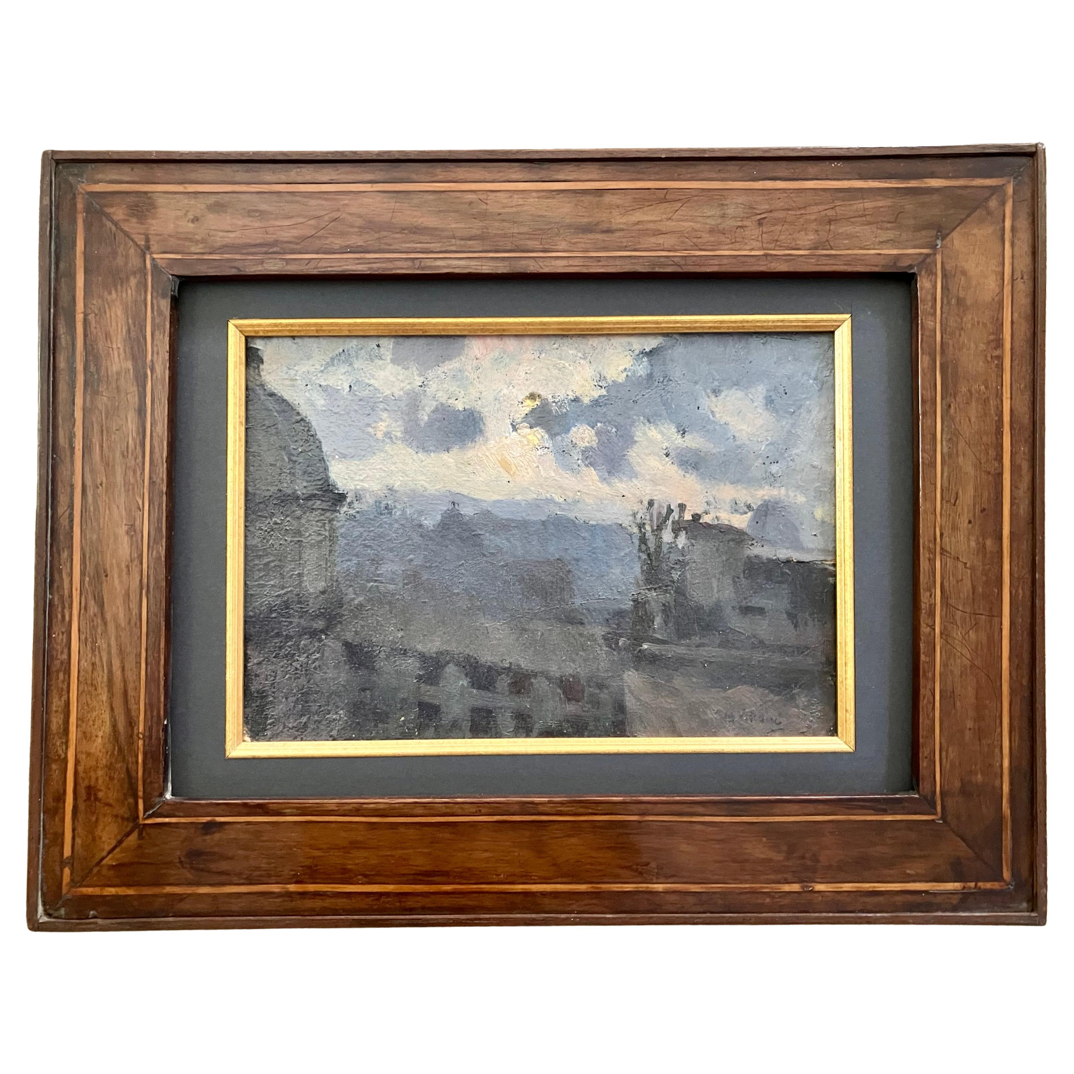 Gennaro Villani (1885-1948) Scena sul tetto di Napoli