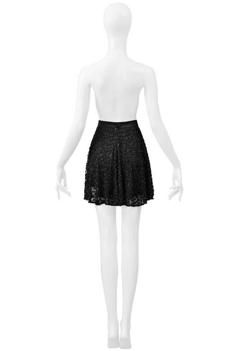 Genny Black Chiffon Fancy Skirt With Extraordinary Paisley Beading For Sale 6