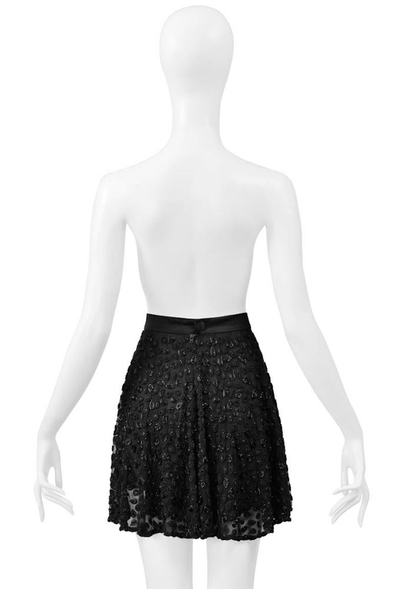Genny Black Chiffon Fancy Skirt With Extraordinary Paisley Beading For Sale 7