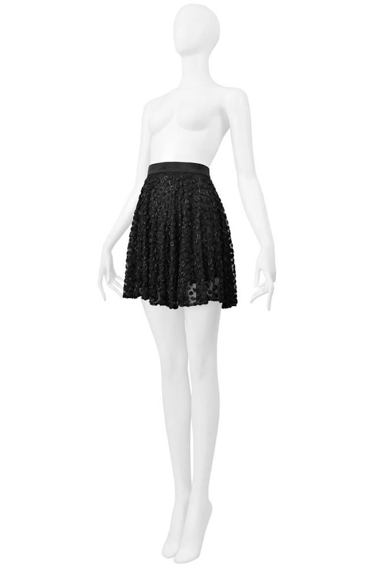 Genny Black Chiffon Fancy Skirt With Extraordinary Paisley Beading For Sale 2
