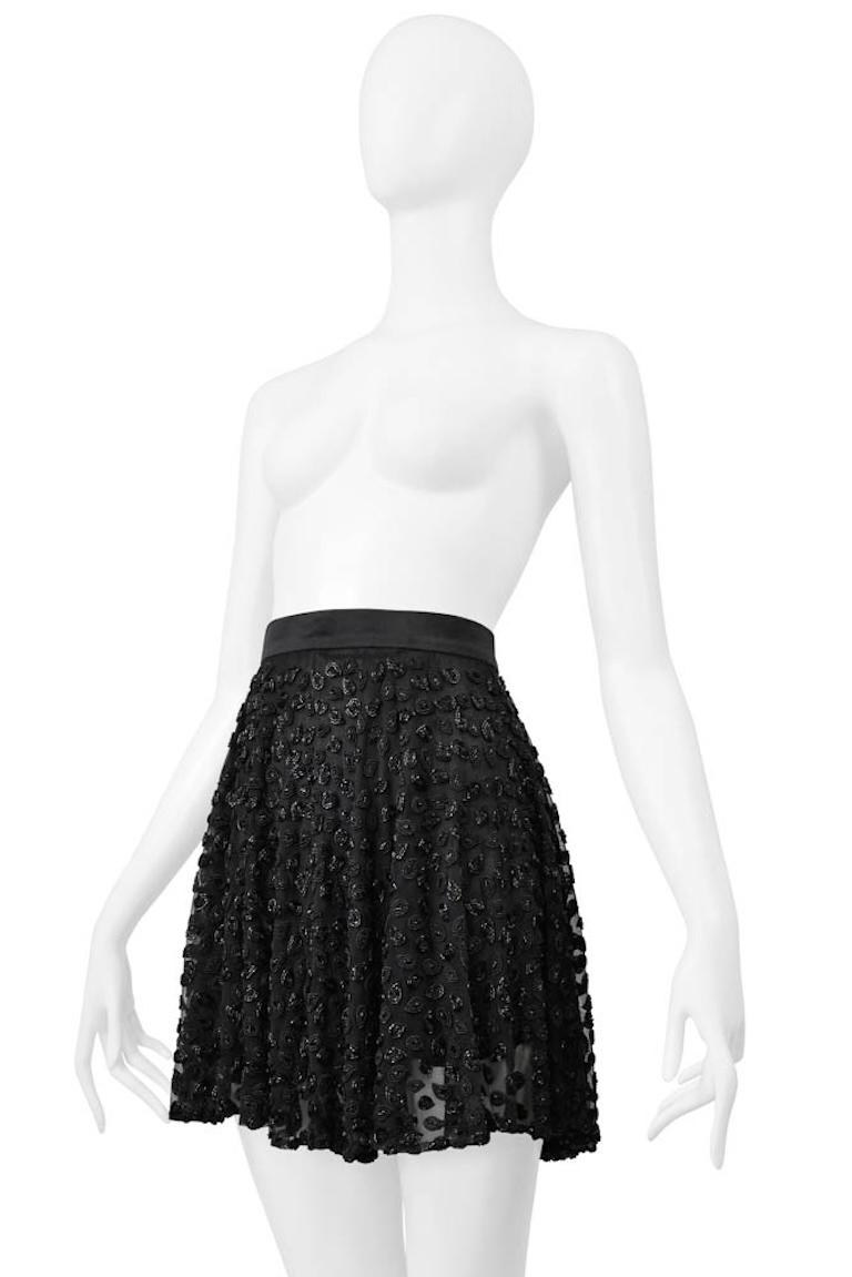 Genny Black Chiffon Fancy Skirt With Extraordinary Paisley Beading For Sale 3