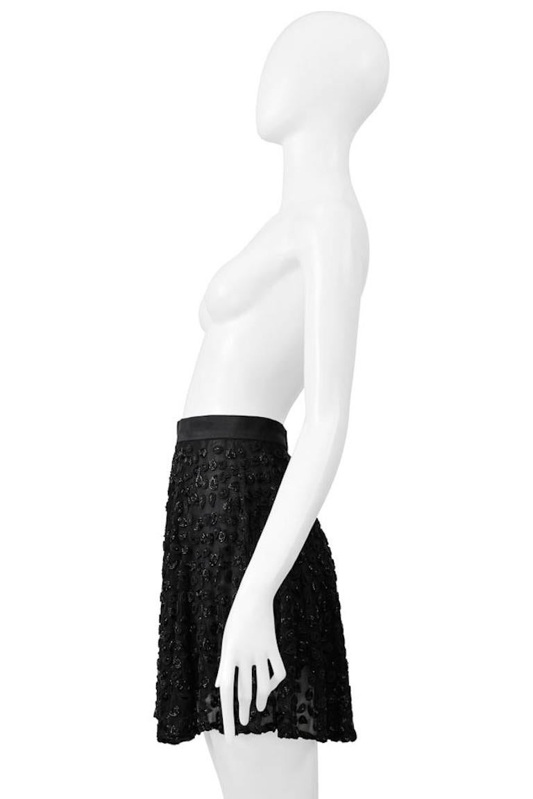 Genny Black Chiffon Fancy Skirt With Extraordinary Paisley Beading For Sale 5