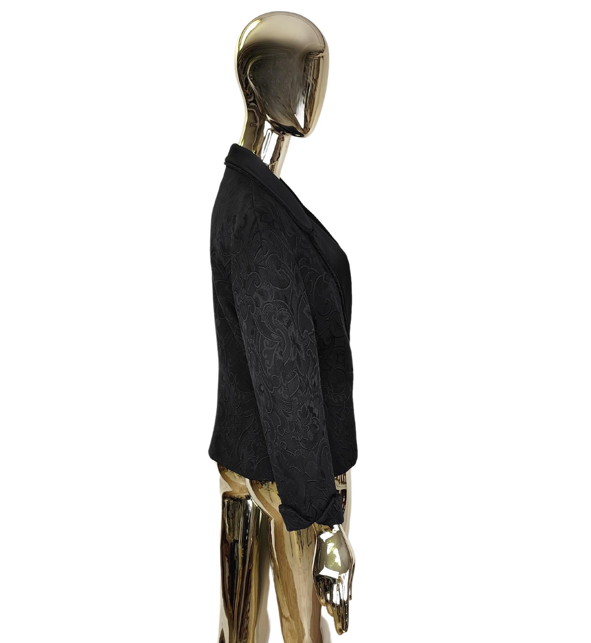 Black Genny black embroidered double breasted blazer For Sale
