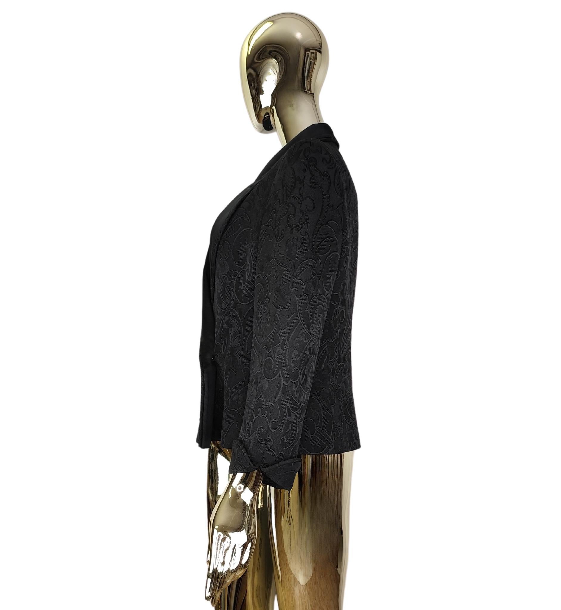Genny black embroidered double breasted blazer In Good Condition For Sale In Milano, IT