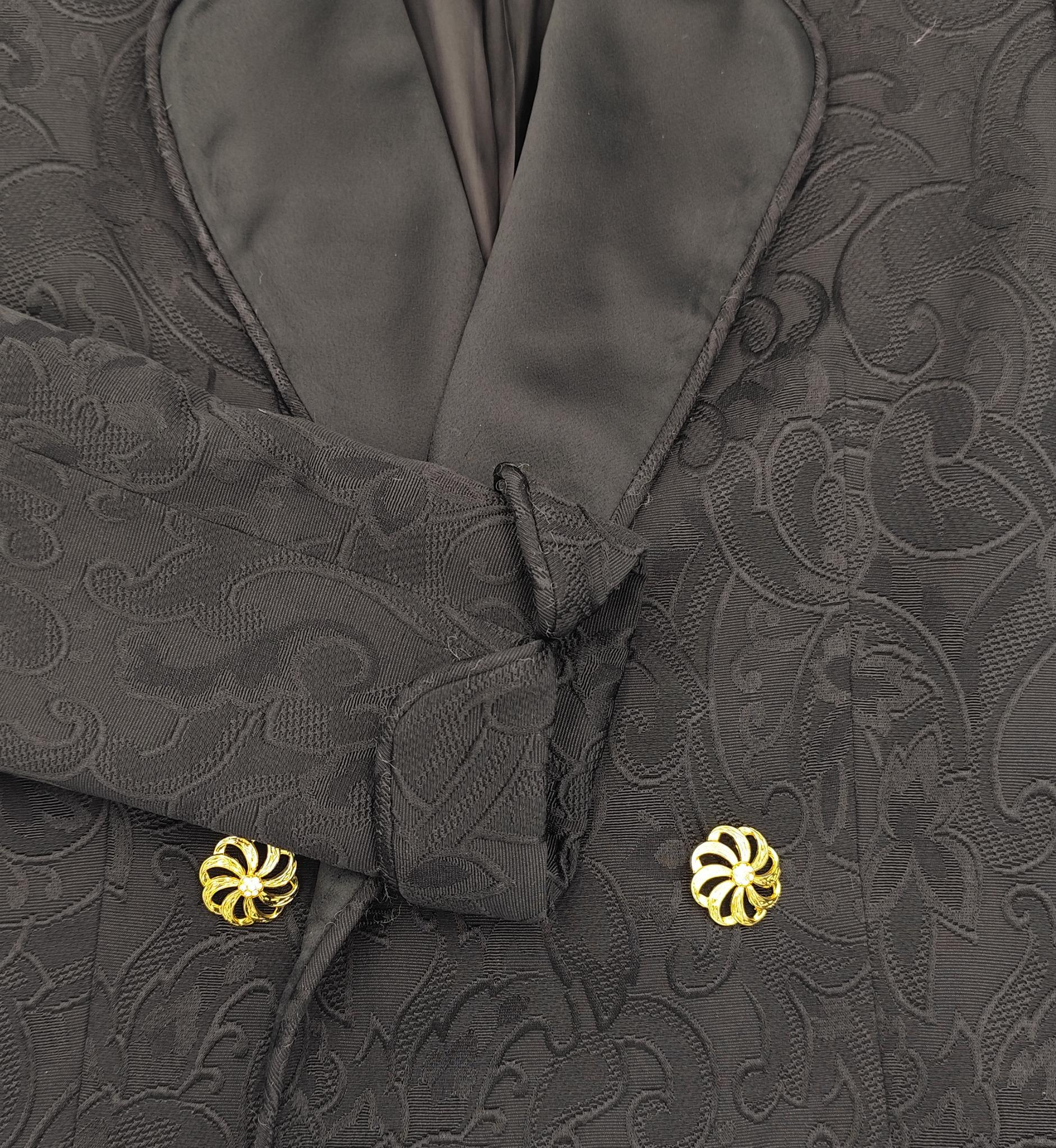 Genny black embroidered double breasted blazer For Sale 1