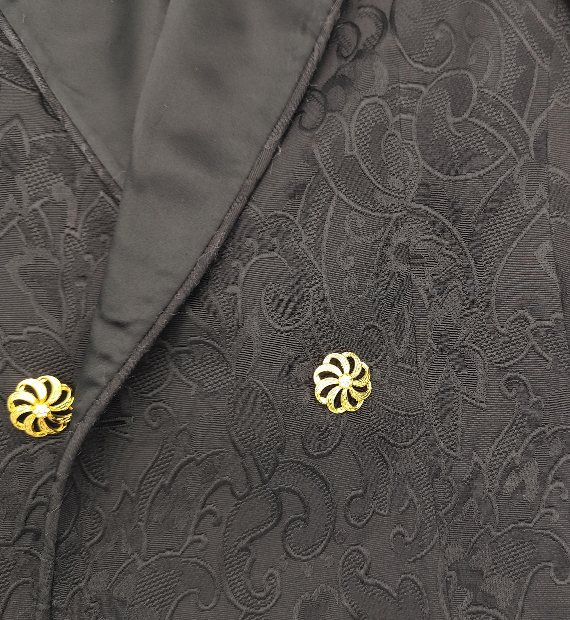 Genny black embroidered double breasted blazer For Sale 2