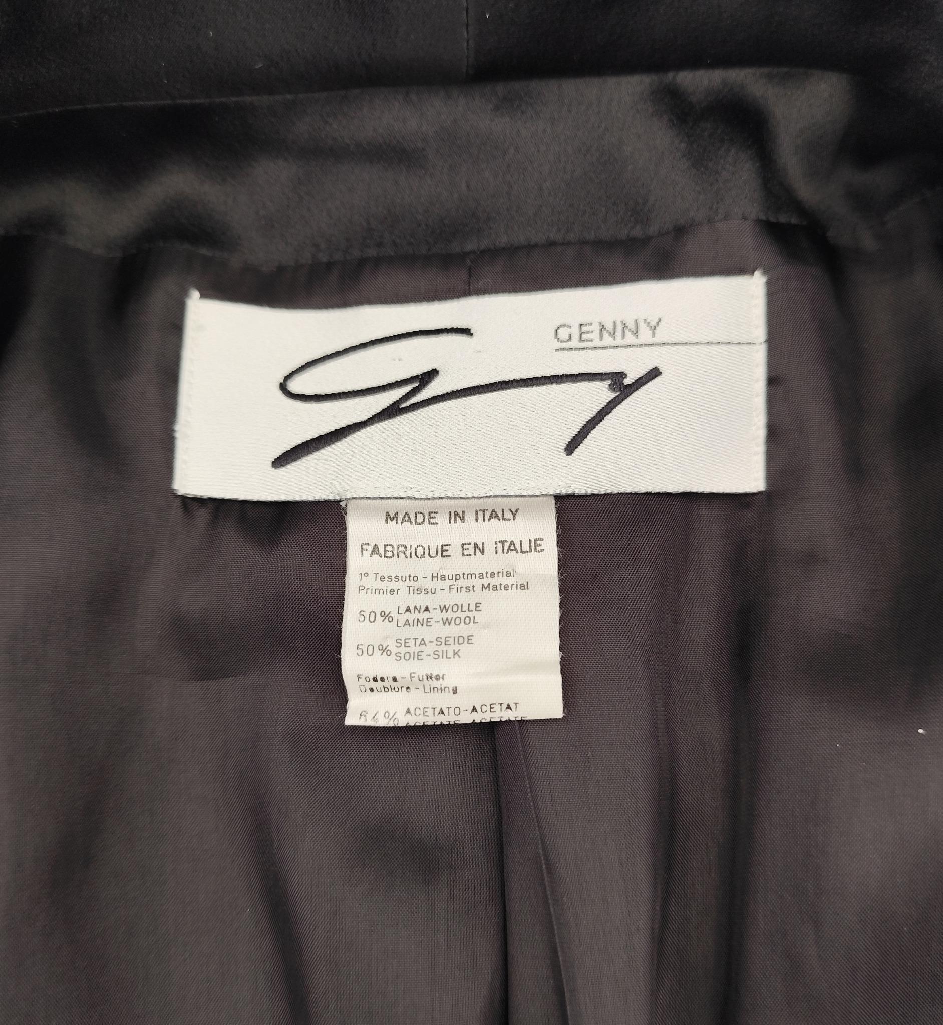Genny black embroidered double breasted blazer For Sale 4