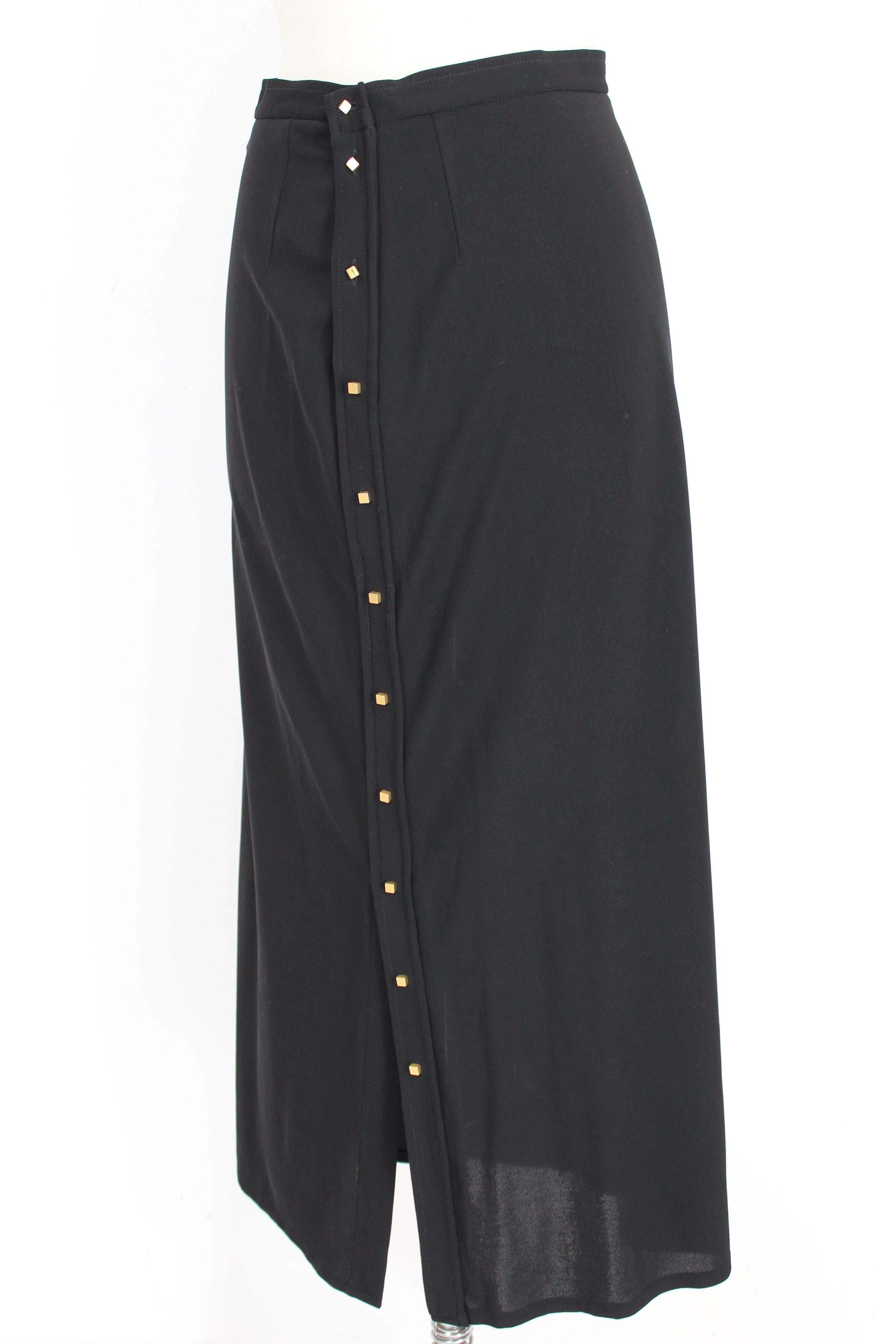 Genny Black Gold Viscose Evening Suit Skirt and Jacket 4