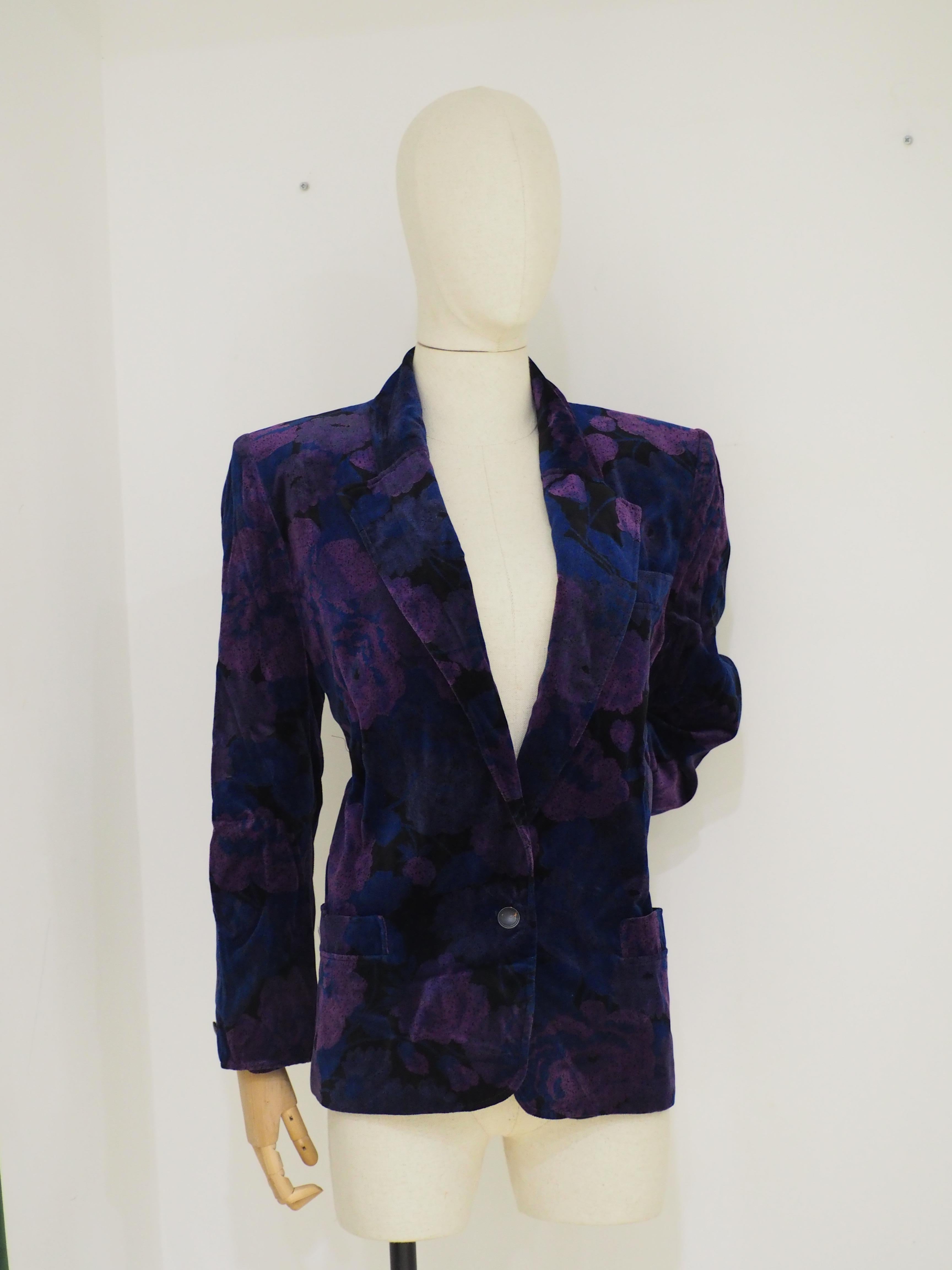 Purple Genny blue purple velvet jacket