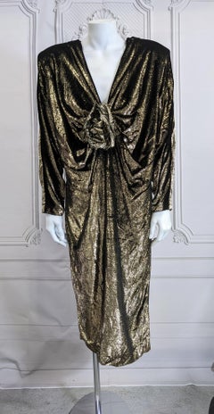 Genny by Gianni Versace Drapiertes Lurex-Samtkleid