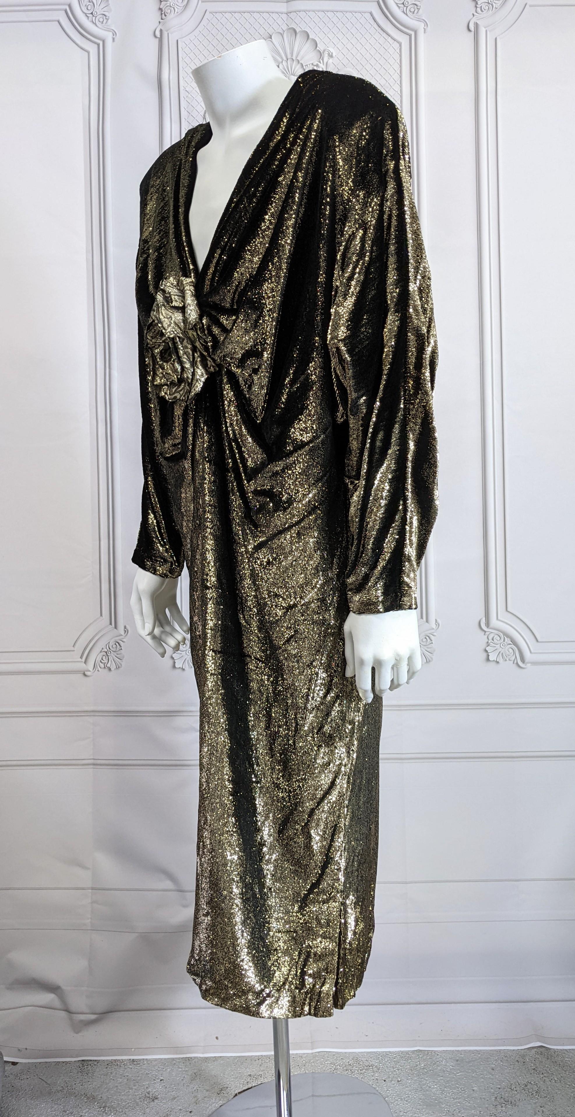 Women's Genny by Gianni Versace Draped Lurex Velvet Dress For Sale