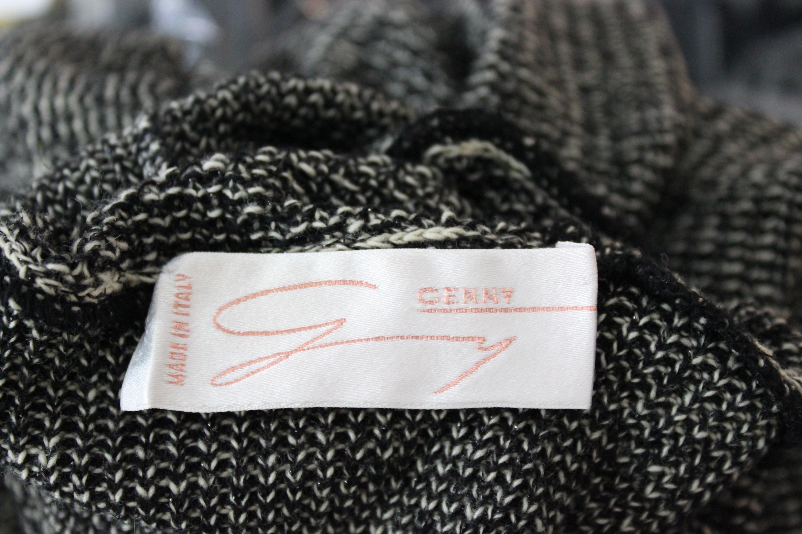 Genny by Gianni Versace Gray Salt Pepper Cashmere Turtleneck Sweater 1980s In Excellent Condition In Brindisi, Bt