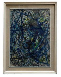 FIGURE ASTRATTE - Technique mixte sur toile, Italie 1970