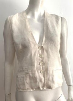 Genny Cream Linen Vest Size 4.