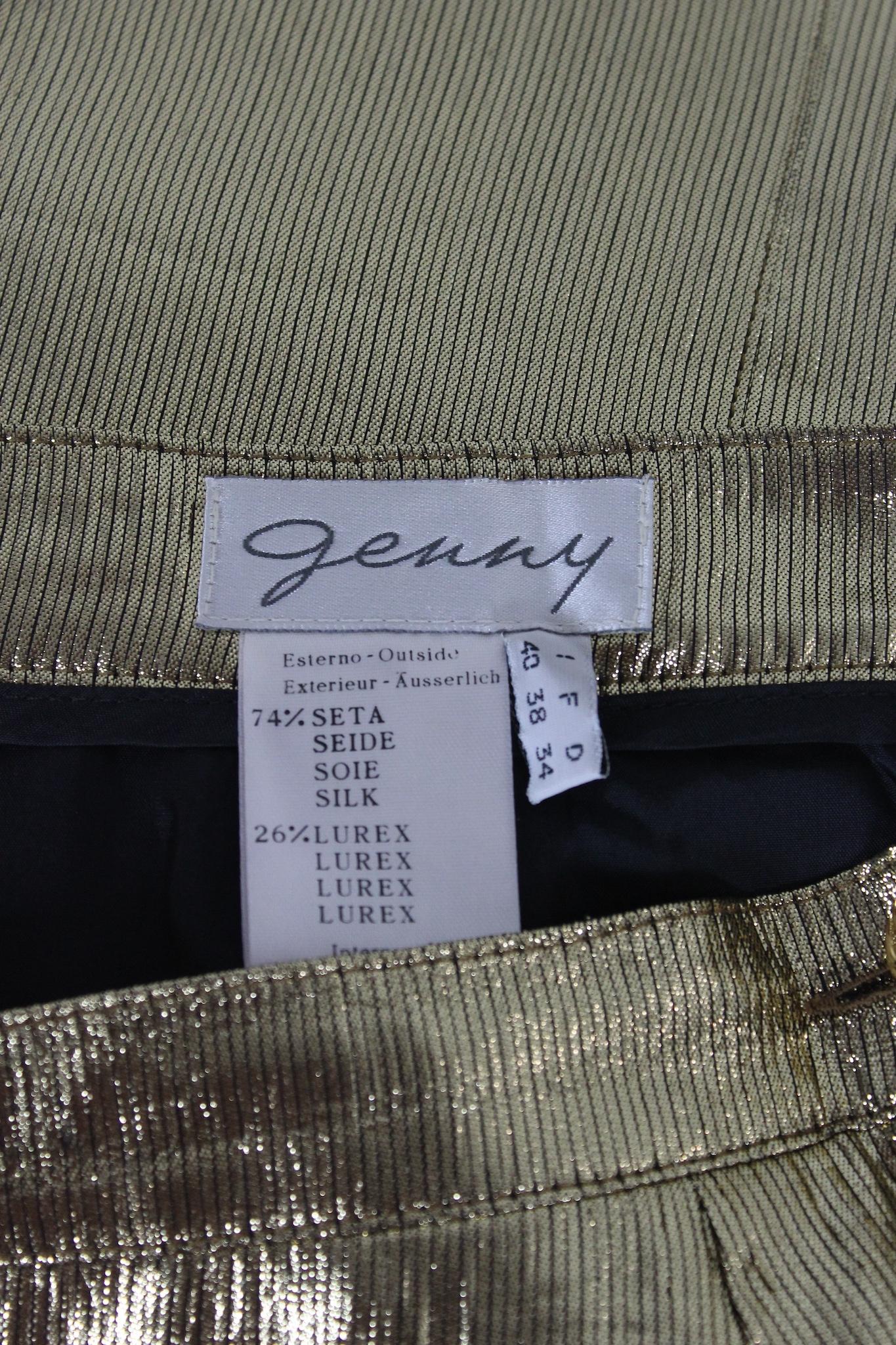 Genny Gold Silk Lurex Evening Short Skirt 1980s For Sale 1
