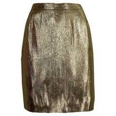 Genny Gold Silk Lurex Evening Short Skirt 1980