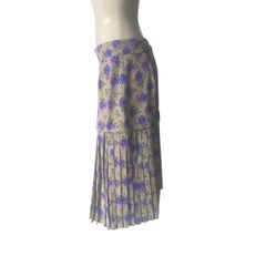 Genny – Vintage-Plisseerock aus Seide mit Blumenmuster, Made in Italy, 90er Jahre