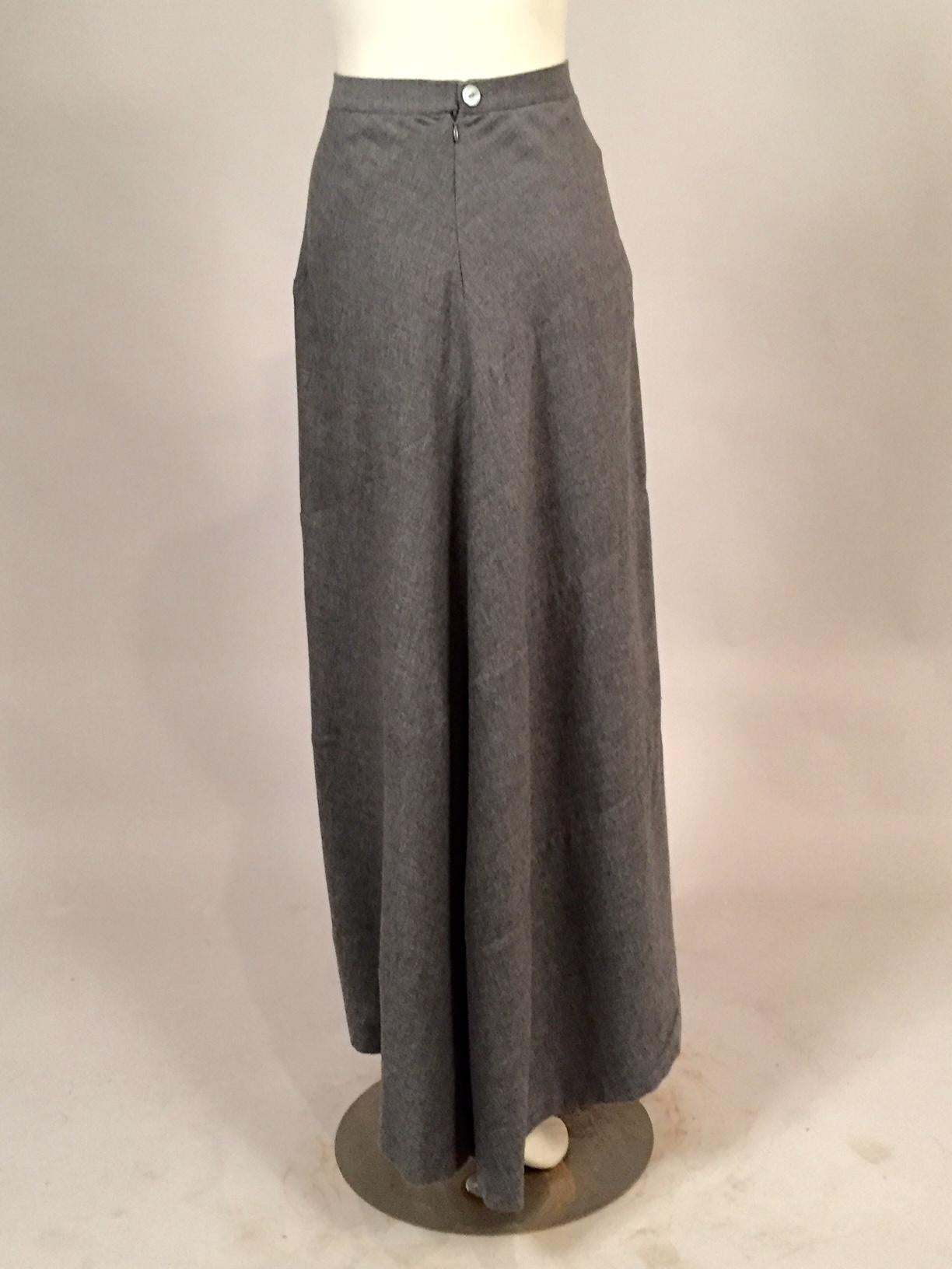 Gray Genny Grey Cashmere Bias Cut Skirt with Train