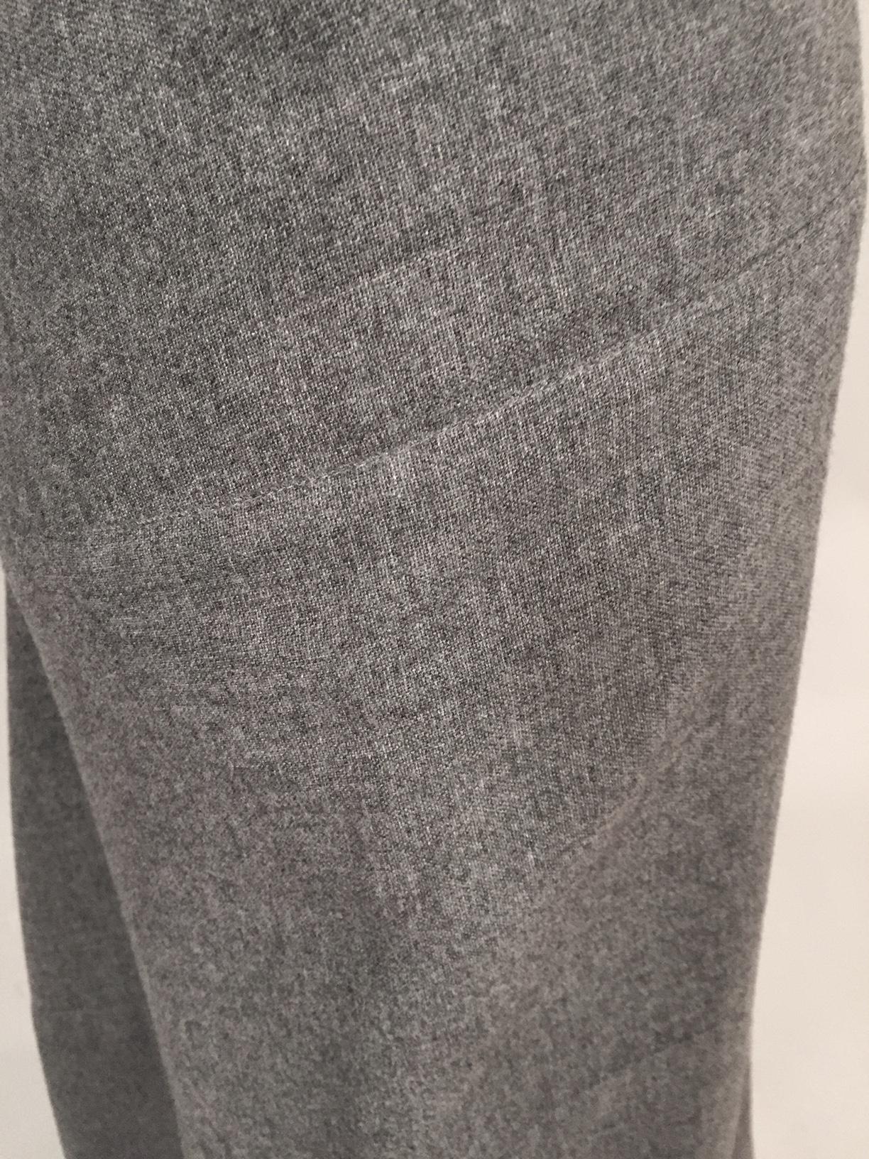 Genny Grey Cashmere Bias Cut Skirt with Train In Excellent Condition In New Hope, PA