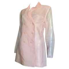 Genny Italy Pink Sheer Silk Organza Dress or Blazer Size 6-10