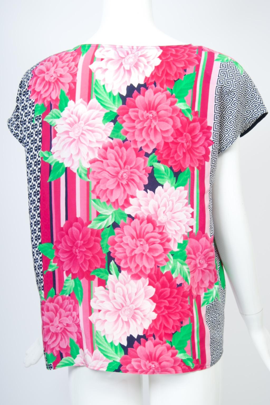 De las mujeres Top de seda con estampado Genny en venta