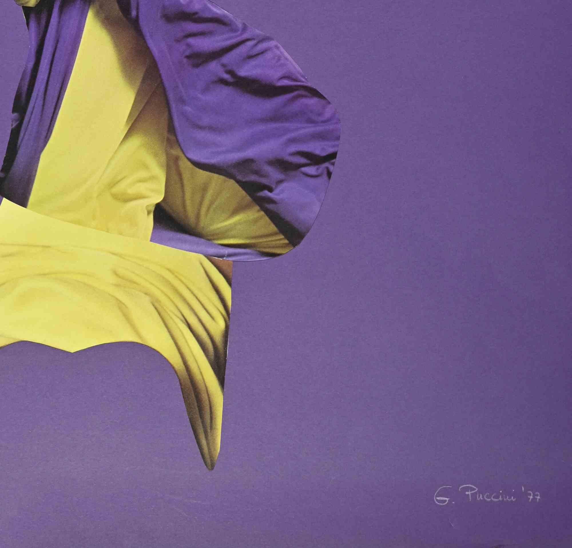 Violet and Yellow - Mixed media by Genny Puccini - 1977 im Angebot 1