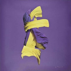 Violet and Yellow - Mixed media by Genny Puccini - 1977
