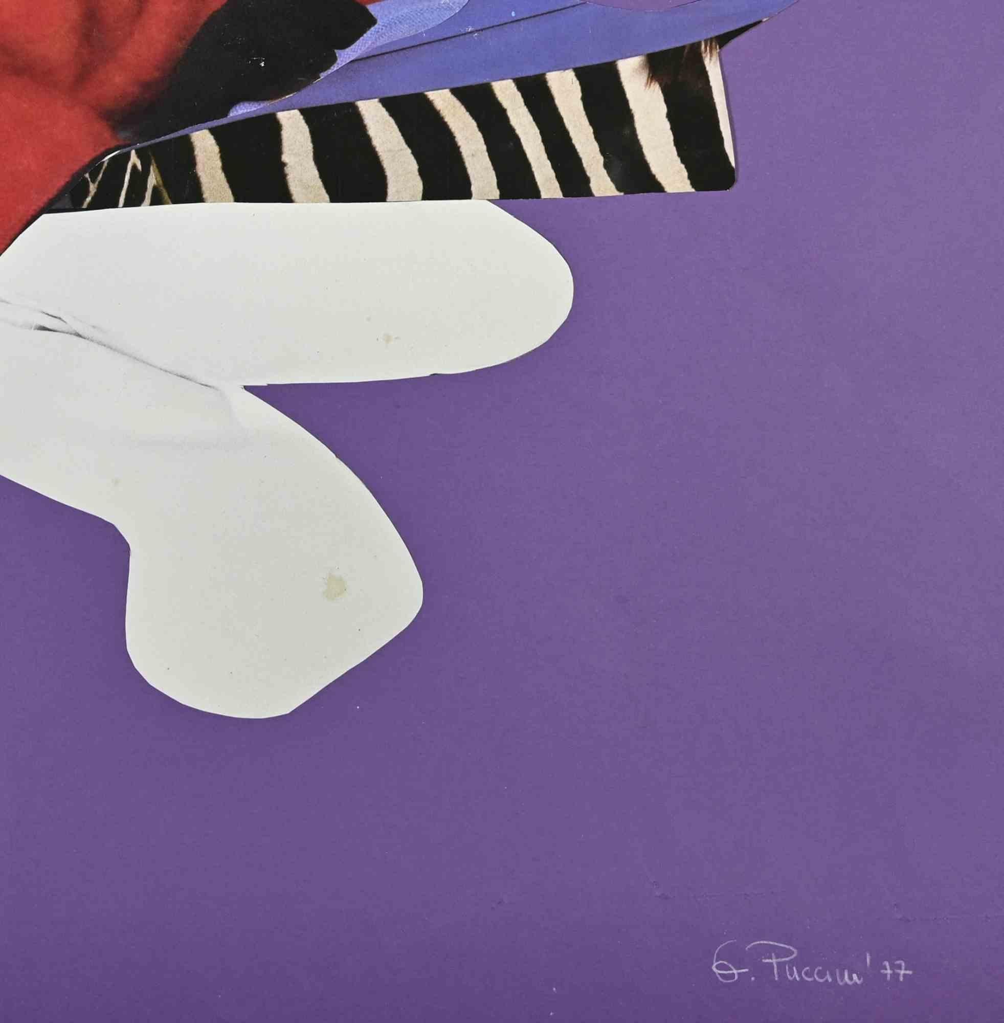 Violet Composition - Mixed media by Genny Puccini - 1977 For Sale 1