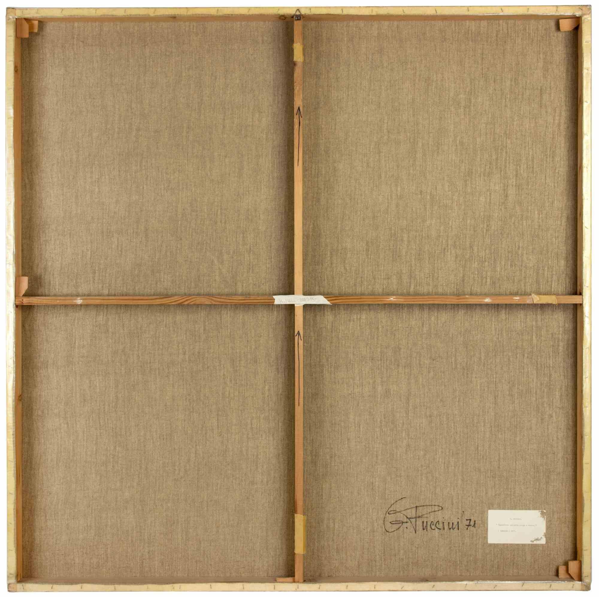 Abstrakte Violett- und Beige-Oberfläche - Acryl auf Leinwand von Genny Puccini - 1971 im Angebot 2