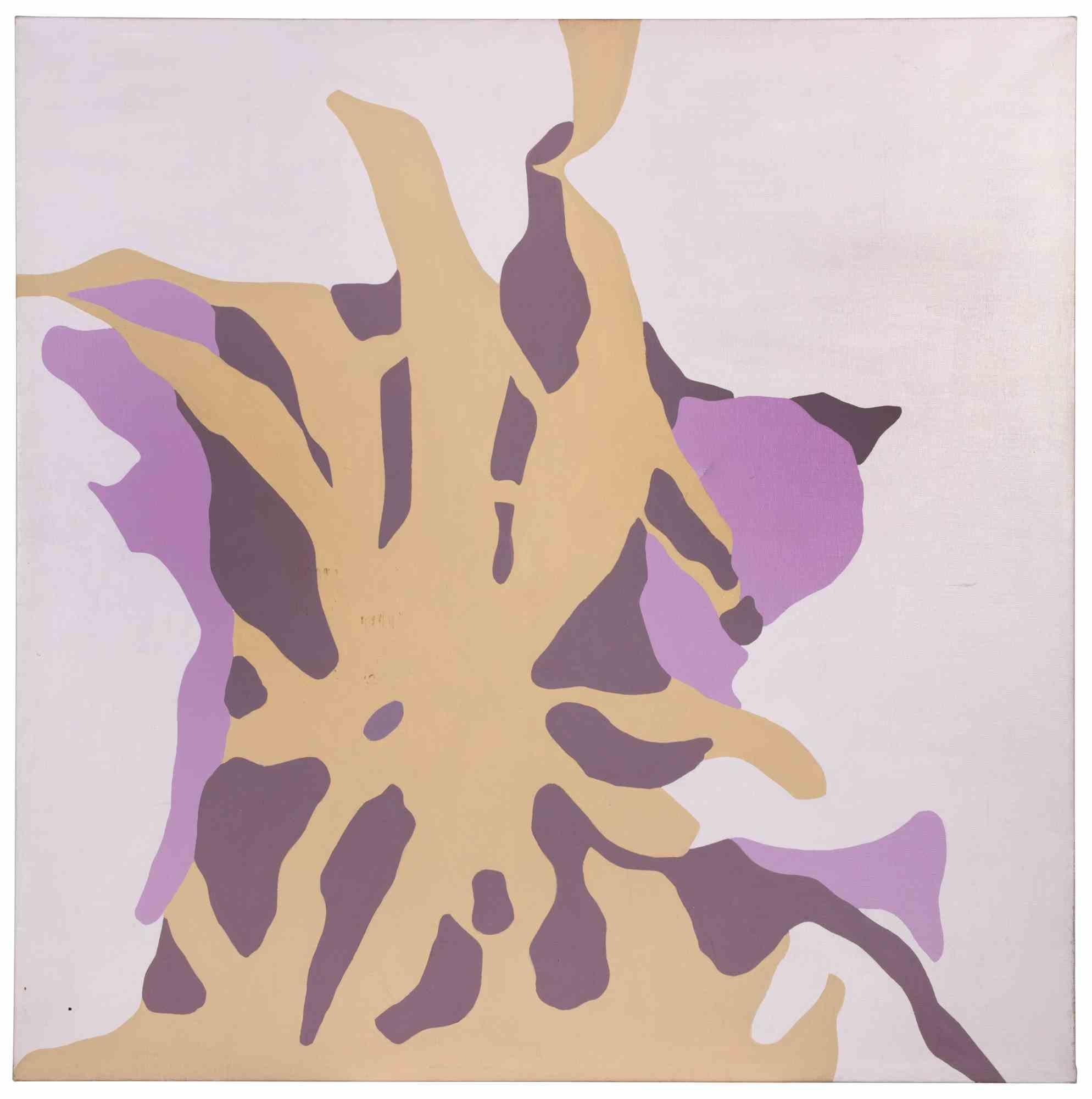 Die abstrakte violette und beigefarbene Oberfläche ist ein zeitgenössisches Kunstwerk von Genny Puccini aus dem Jahr 1971.

Gemischte farbige Acrylmalerei auf Leinwand.

Handsigniert und datiert auf der Rückseite.


