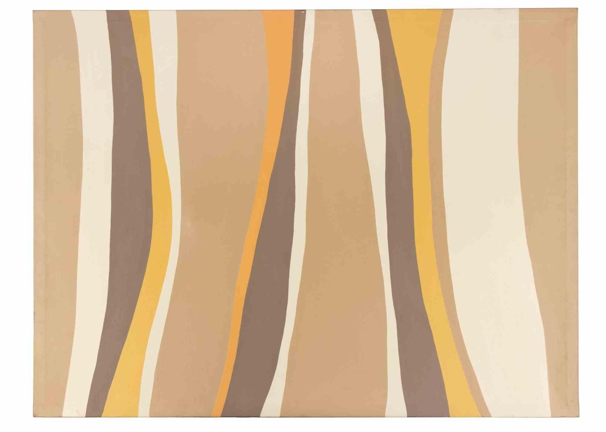 Brown and Beige Abstract Surface 7611- Acrylic on Canvas by Genny Puccini - 1973