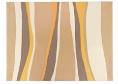 Vintage Brown and Beige Abstract Surface 7611- Acrylic on Canvas by Genny Puccini - 1973