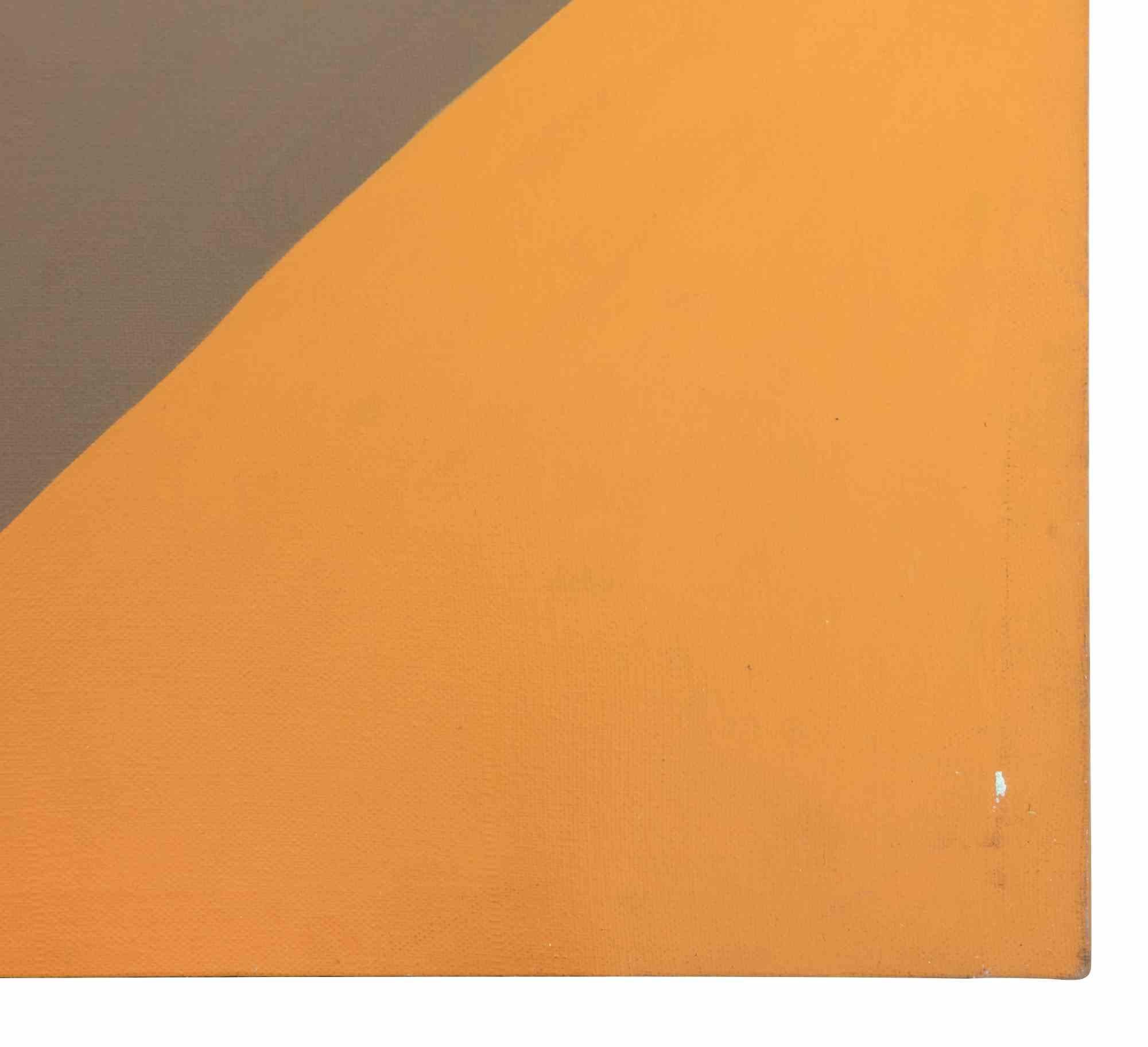 Brown and Orange Surface - Acrylic on Canvas by Genny Puccini - 1973 For Sale 1
