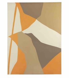 Surface Brown et Orange - Acrylique sur toile de Genny Puccini - 1973