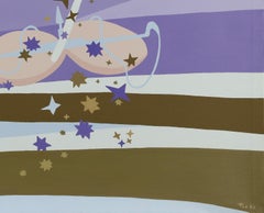 Libra Acrylic Painting on Canvas, Abstract, Signed, 1973, 60x80 cm